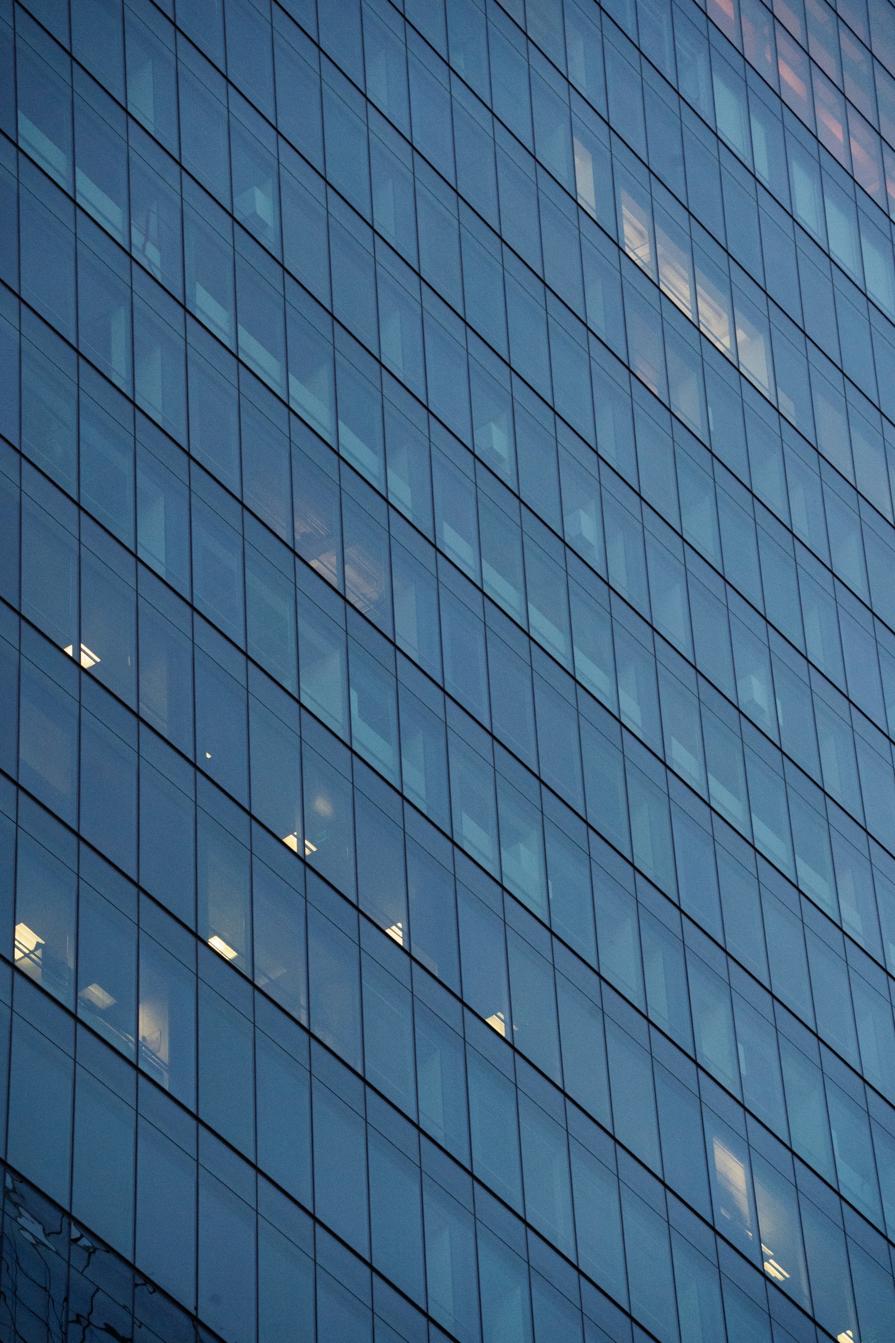 Blue glass architecture of a modern corporate building